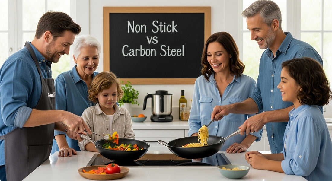 non stick wok vs carbon steel wok