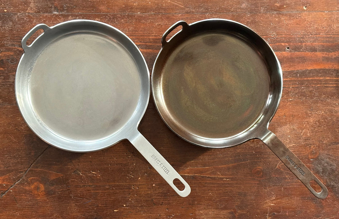 Season carbon steel pan