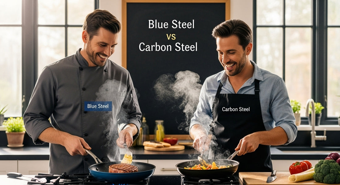 blue steel carbon steel cookware