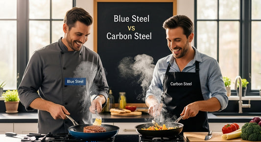 blue steel carbon steel cookware