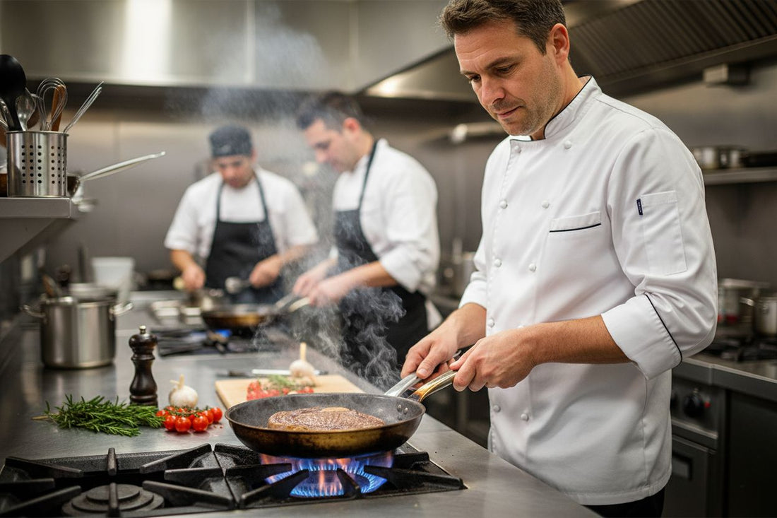 chef using carbon steel