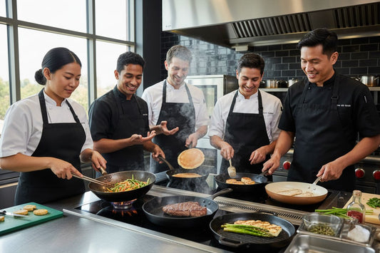 different frying pans chefs