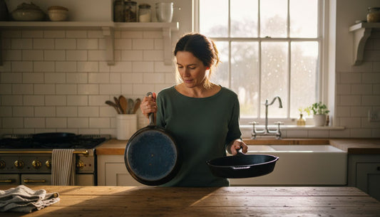 Cook compares carbon steel and cast iron pans