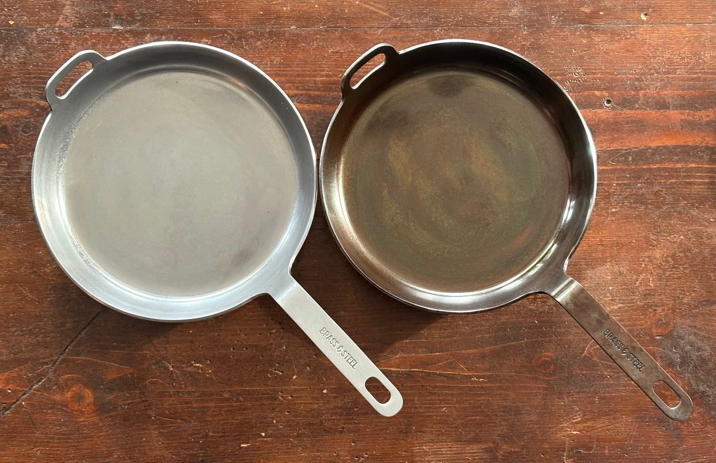 Season carbon steel pan