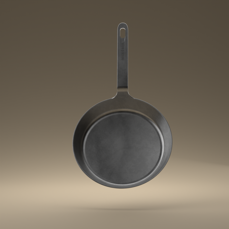 27cm Carbon Steel Sauté Pan - Brass&Steel