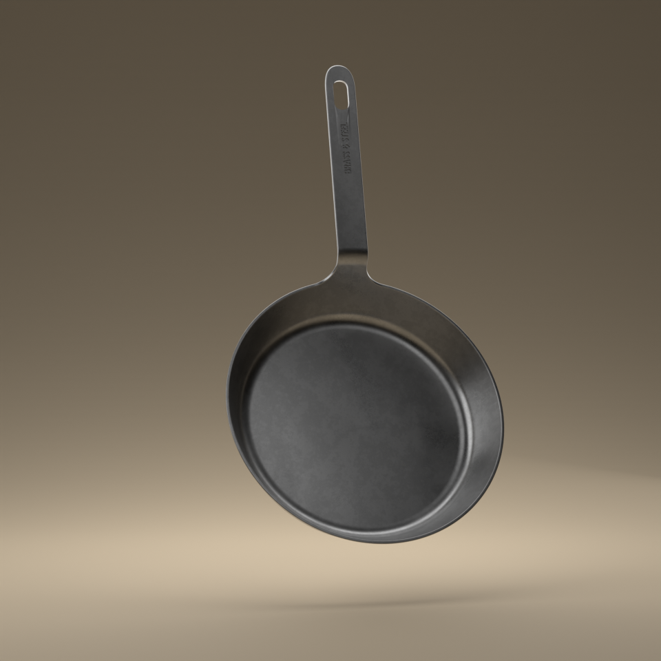 27cm Carbon Steel Sauté Pan - Brass&Steel