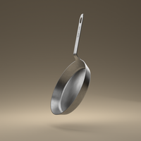 3D, 27cm carbon steel sauté pan with ergonomic handle